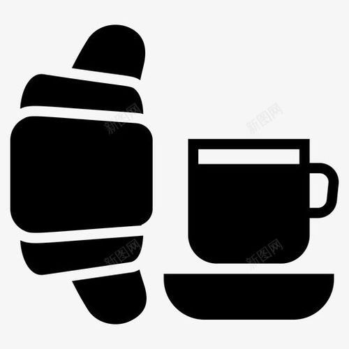 牛角包與茶的完美搭配 從烘焙美食到創意UI圖標設計